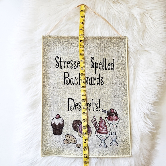 Vintage Fun Banner "Stressed Spelled Backwards Is Desserts!" Kitchen Home Decor - Picture 12 of 13